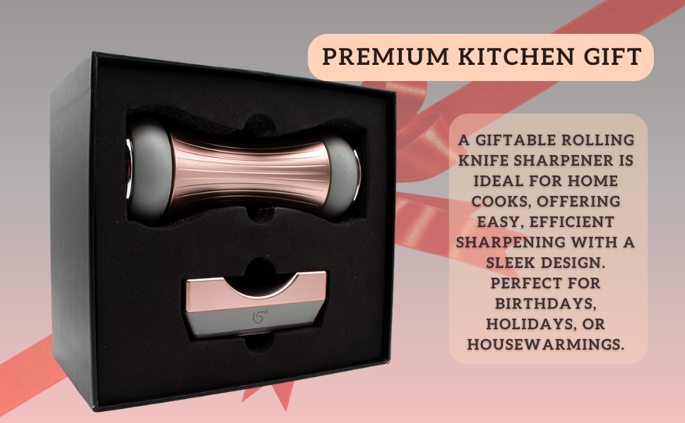 McEnjoys premium rolling knife sharpener with diamond sharpening wheel